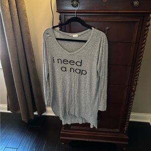 Ten Sixty Sherman Gray Long Sleeve Shirt with Text